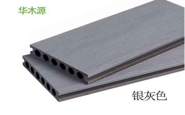 華木源共擠塑木板140-23mm圓孔銀灰色